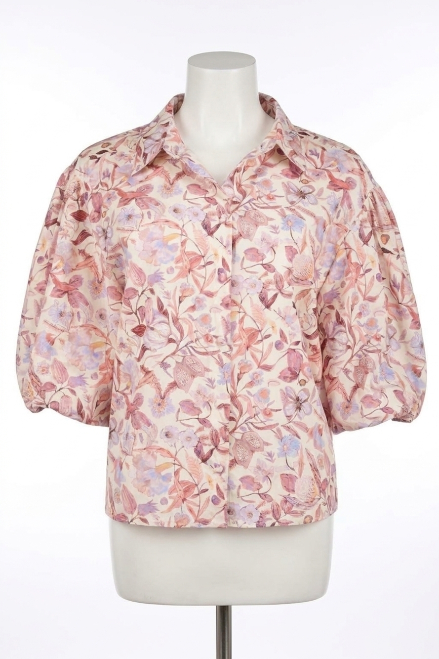 NEW BISHOP + YOUNG women's tyra puff sleeve top in fancy floral